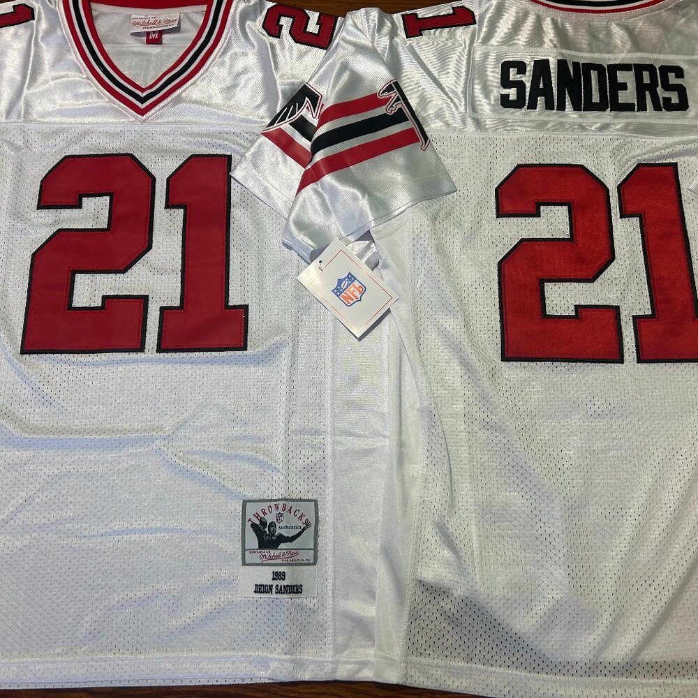 ATLANTA FALCONS DEION SANDERS Men's JERSEY Sz M,L,XL,2X by Mitchell & Ness NWT